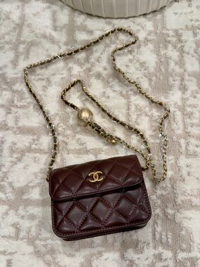 Chanel Makeup Bag Burgundy Mini (5”x4”)